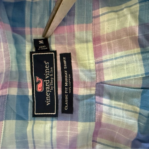 Vineyard Vines Men's Plaid Classic Fit Murray Short Sleeve Shirt Size M - Picture 8 of 9